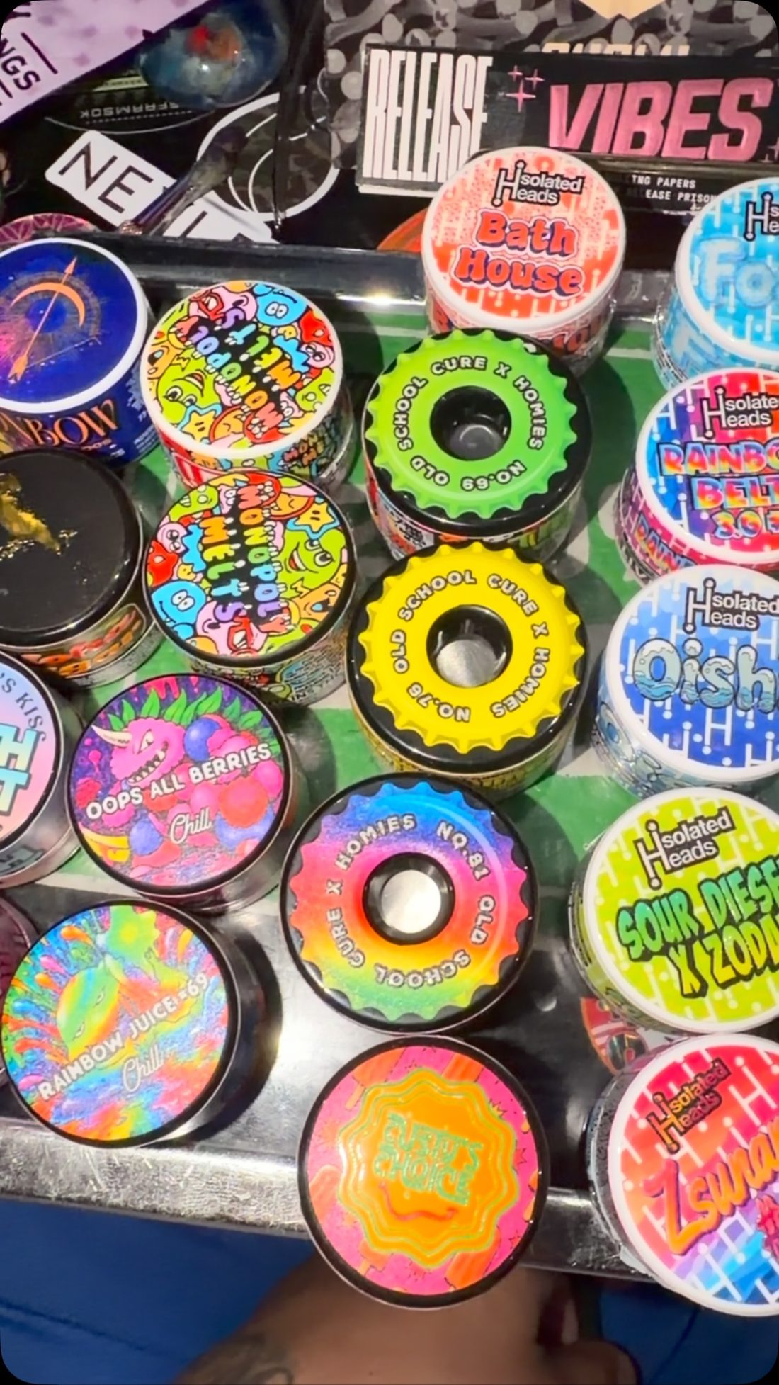 OSC × Homies collab jars — numbered drops #69, #76 and #81 with Oklahoma grow partners